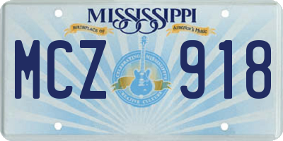 MS license plate MCZ918