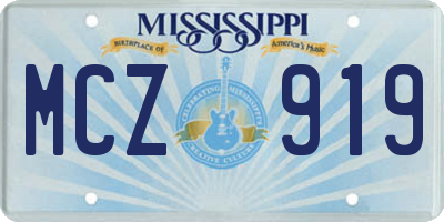 MS license plate MCZ919