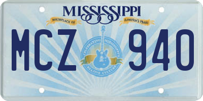 MS license plate MCZ940