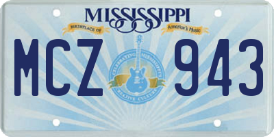 MS license plate MCZ943