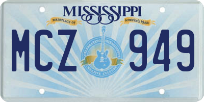 MS license plate MCZ949