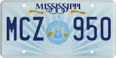 MS license plate MCZ950
