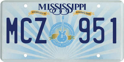 MS license plate MCZ951
