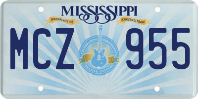 MS license plate MCZ955