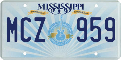 MS license plate MCZ959