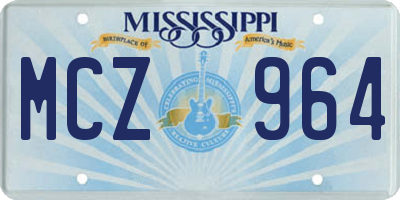 MS license plate MCZ964