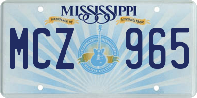 MS license plate MCZ965