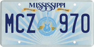 MS license plate MCZ970