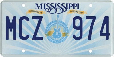 MS license plate MCZ974