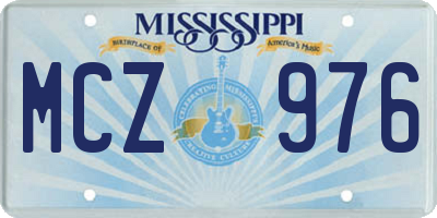 MS license plate MCZ976