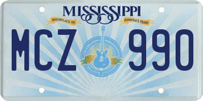 MS license plate MCZ990