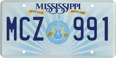 MS license plate MCZ991