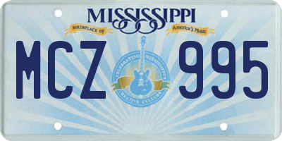 MS license plate MCZ995