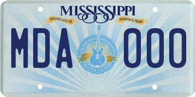 MS license plate MDA000