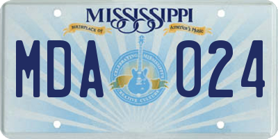 MS license plate MDA024