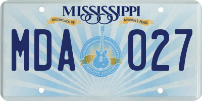 MS license plate MDA027
