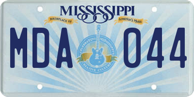 MS license plate MDA044