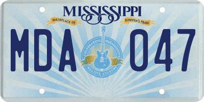 MS license plate MDA047