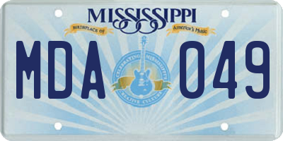 MS license plate MDA049