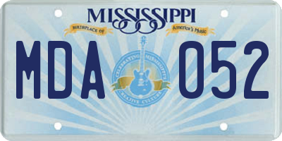 MS license plate MDA052