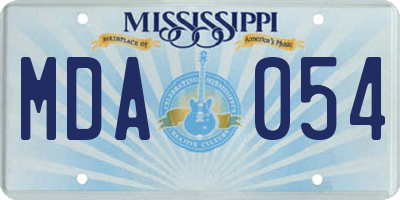 MS license plate MDA054