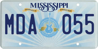 MS license plate MDA055