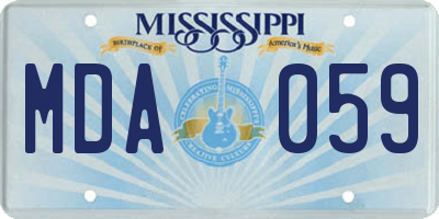 MS license plate MDA059