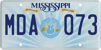 MS license plate MDA073