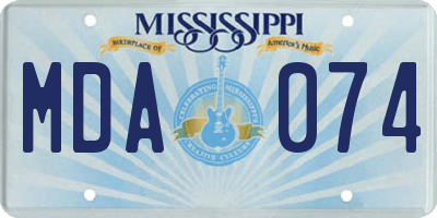 MS license plate MDA074