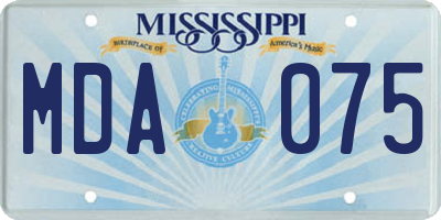 MS license plate MDA075