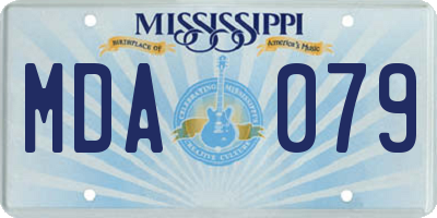 MS license plate MDA079
