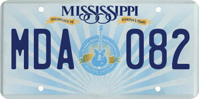 MS license plate MDA082