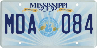 MS license plate MDA084