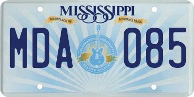 MS license plate MDA085