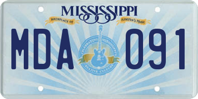MS license plate MDA091