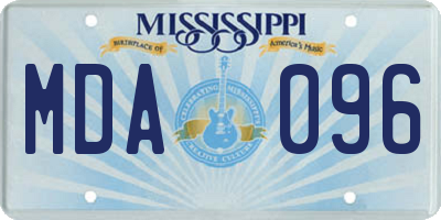MS license plate MDA096