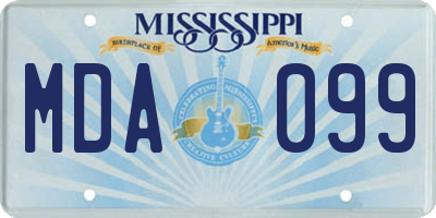 MS license plate MDA099