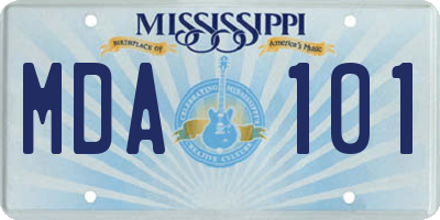 MS license plate MDA101