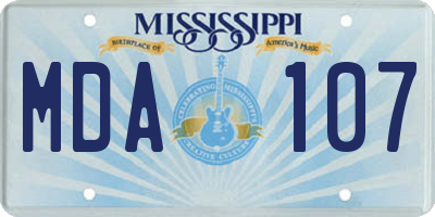 MS license plate MDA107