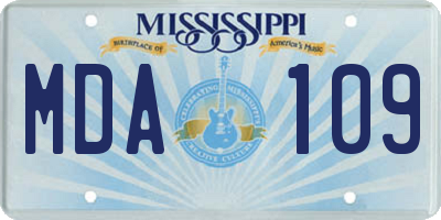 MS license plate MDA109
