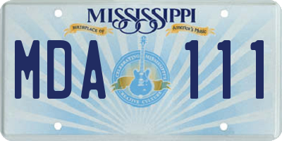 MS license plate MDA111