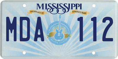 MS license plate MDA112