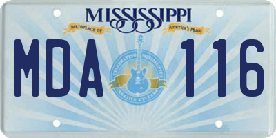 MS license plate MDA116