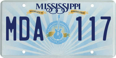 MS license plate MDA117