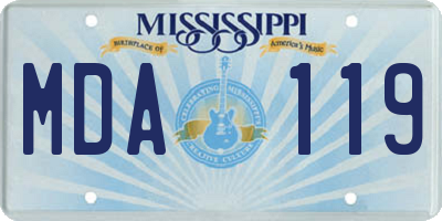 MS license plate MDA119