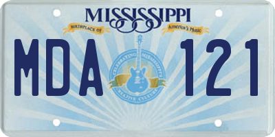 MS license plate MDA121