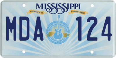 MS license plate MDA124