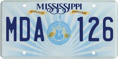 MS license plate MDA126