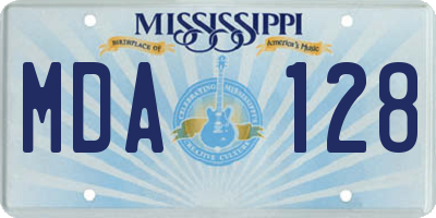 MS license plate MDA128