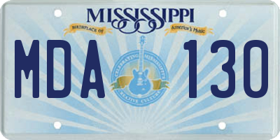 MS license plate MDA130
